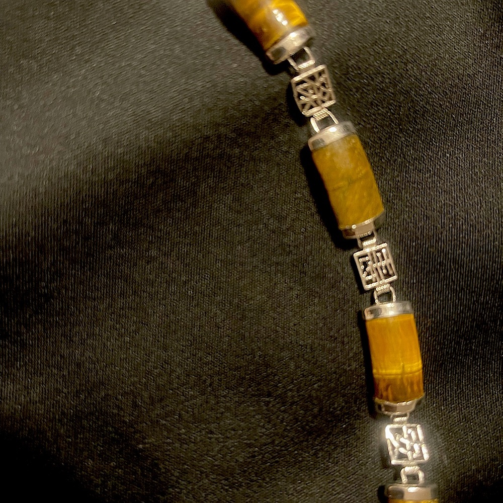 Tigers Eye and Sterling Bracelet